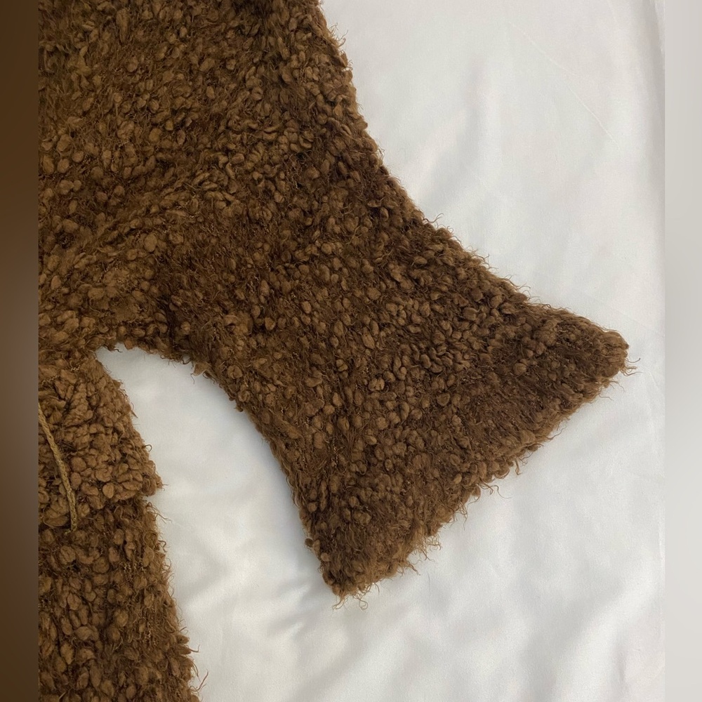Kenzie Brown Fuzzy Cardigan NWT Size Small - Picture 7 of 8